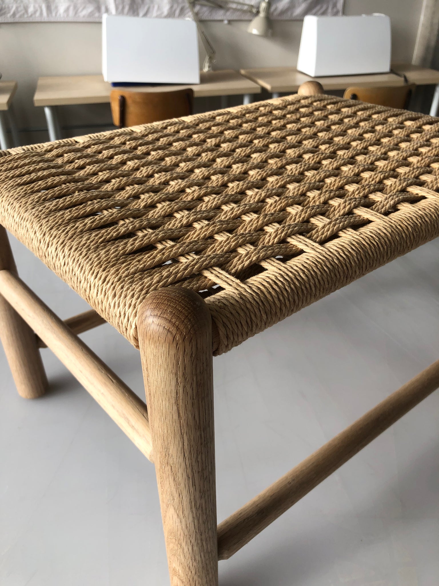Basket Weave Footstool