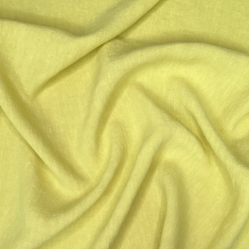100% Linen Fabric, Vintage Washed - Lime - 4.9 oz