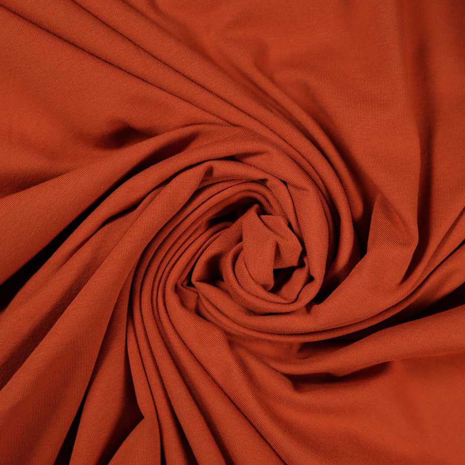 Cotton/Tencel Stretch Knit Fabric - Burnt Sienna - 5.9 oz